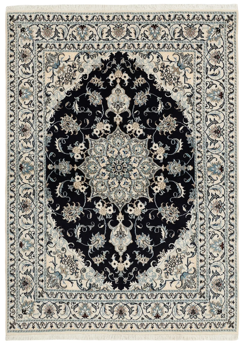 MY-RUG Teppich "Nain Kashmar" Medaillon-Design, Handgeknüpft