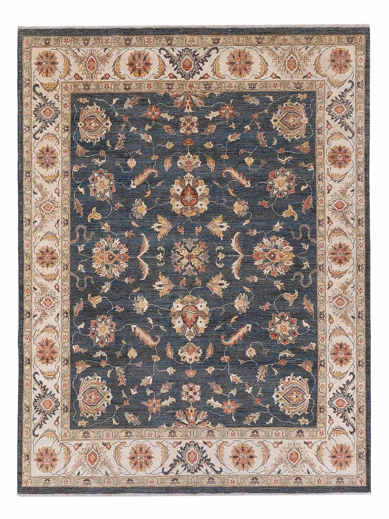 Ziegler Teppich 254x293cm - Orientteppich - dunkelblau