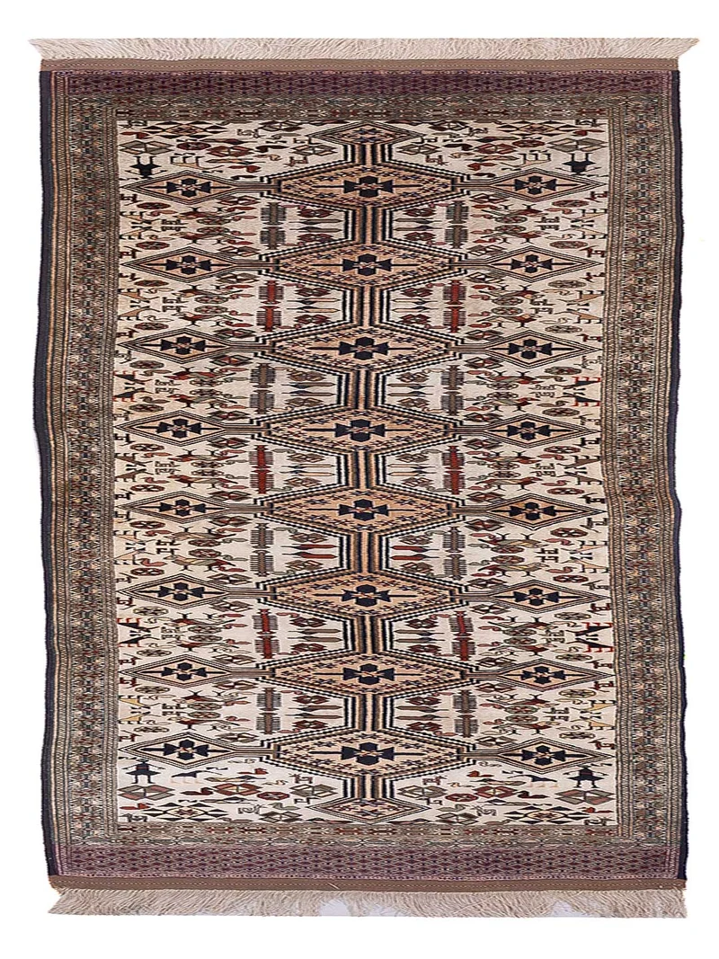Kelim Seide Teppich 90x304cm - beige
