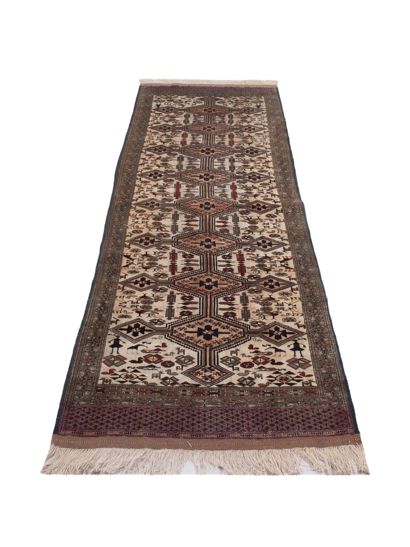 Kelim Seide Teppich 90x304cm - beige