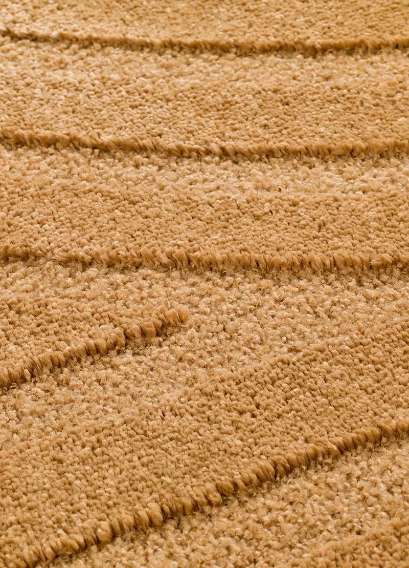 Alfombra geométrica con relieve Snowy 59773 Mostaza