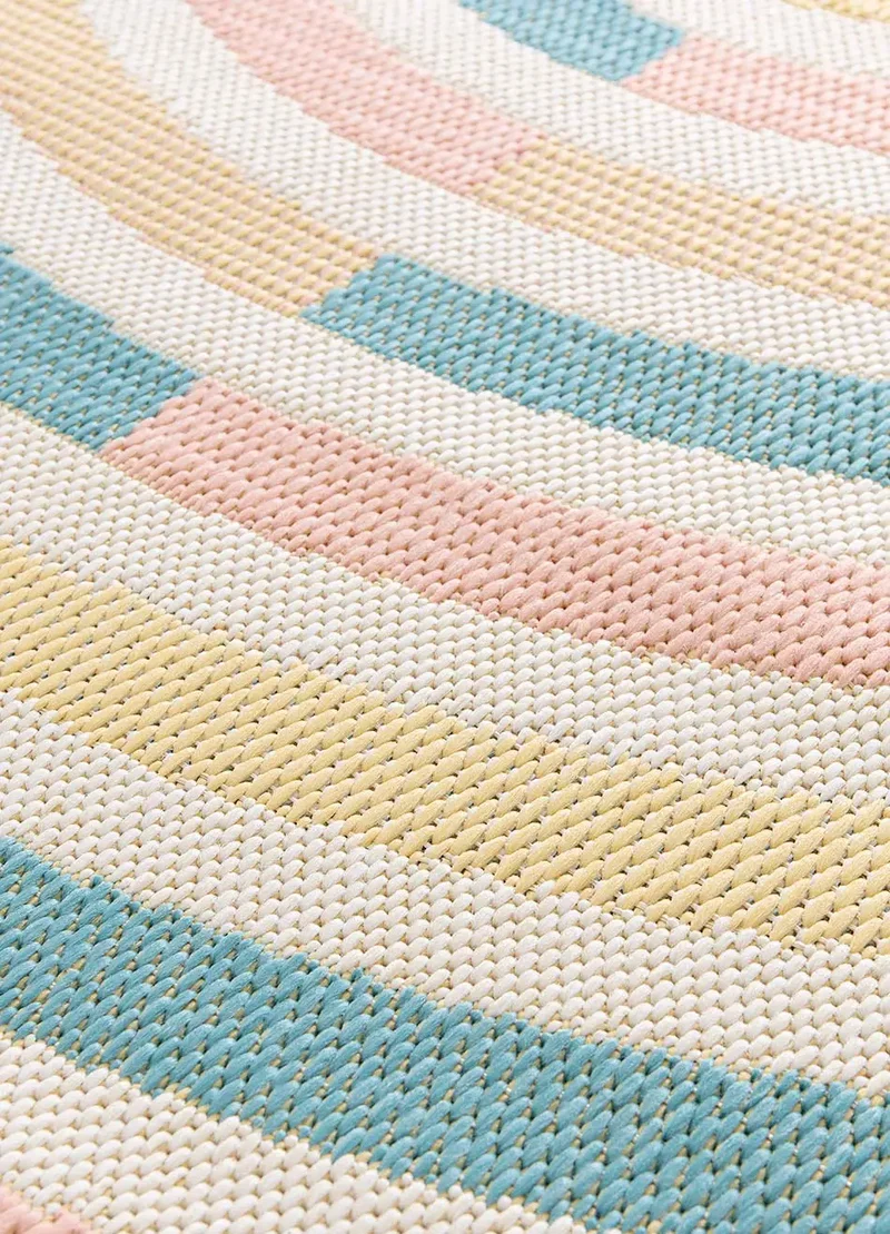 Alfombra ovalada de exterior en tonos pastel Manila 17636 Multi, 160x230 cm