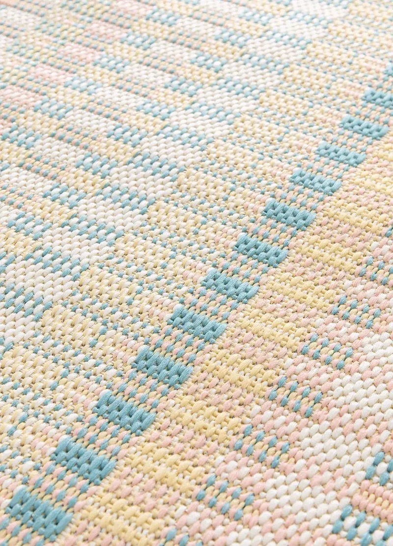 Alfombra geométrica de exterior en tonos pastel Manila 17616 Multicolor