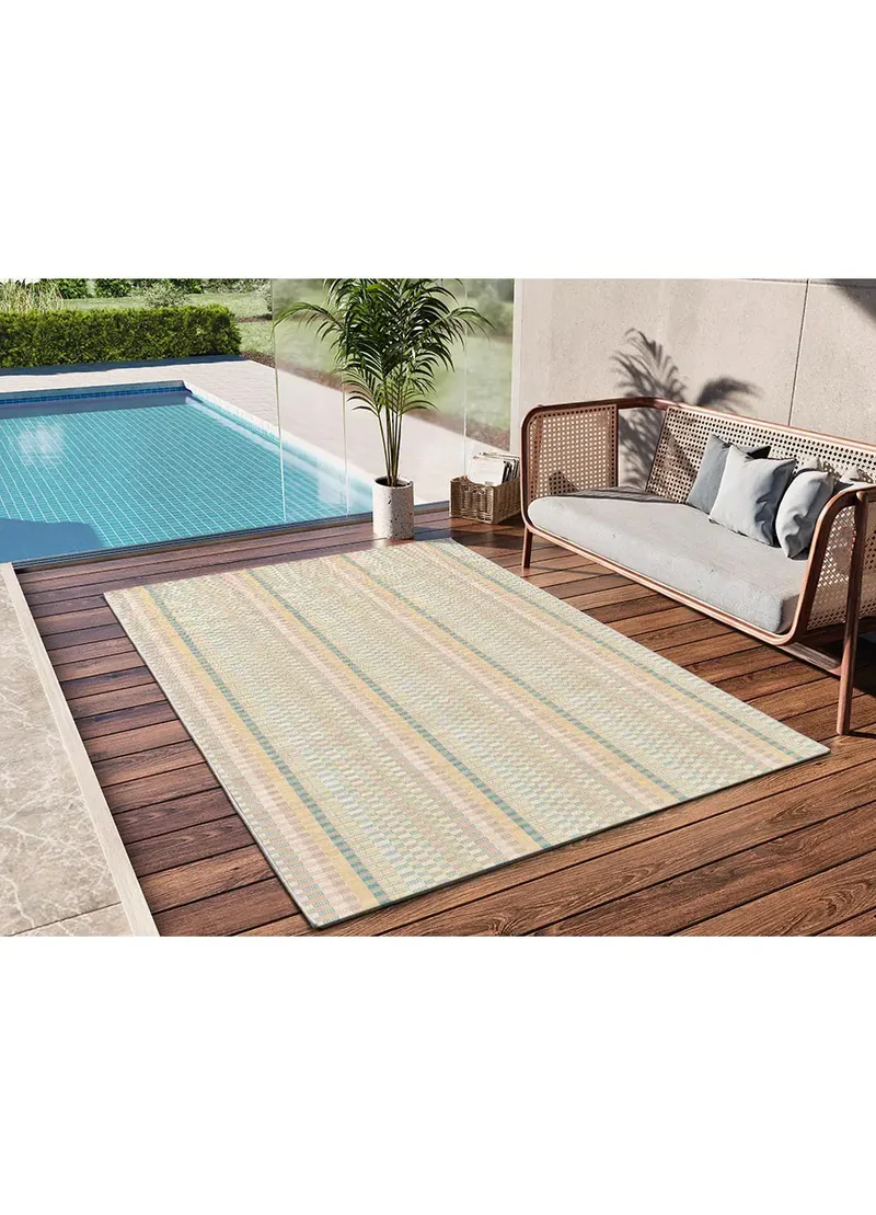 Alfombra geométrica de exterior en tonos pastel Manila 17616 Multicolor
