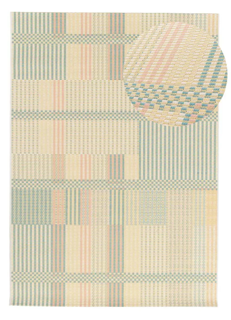 Alfombra geométrica de exterior en tonos pastel Manila 17615 Multicolor