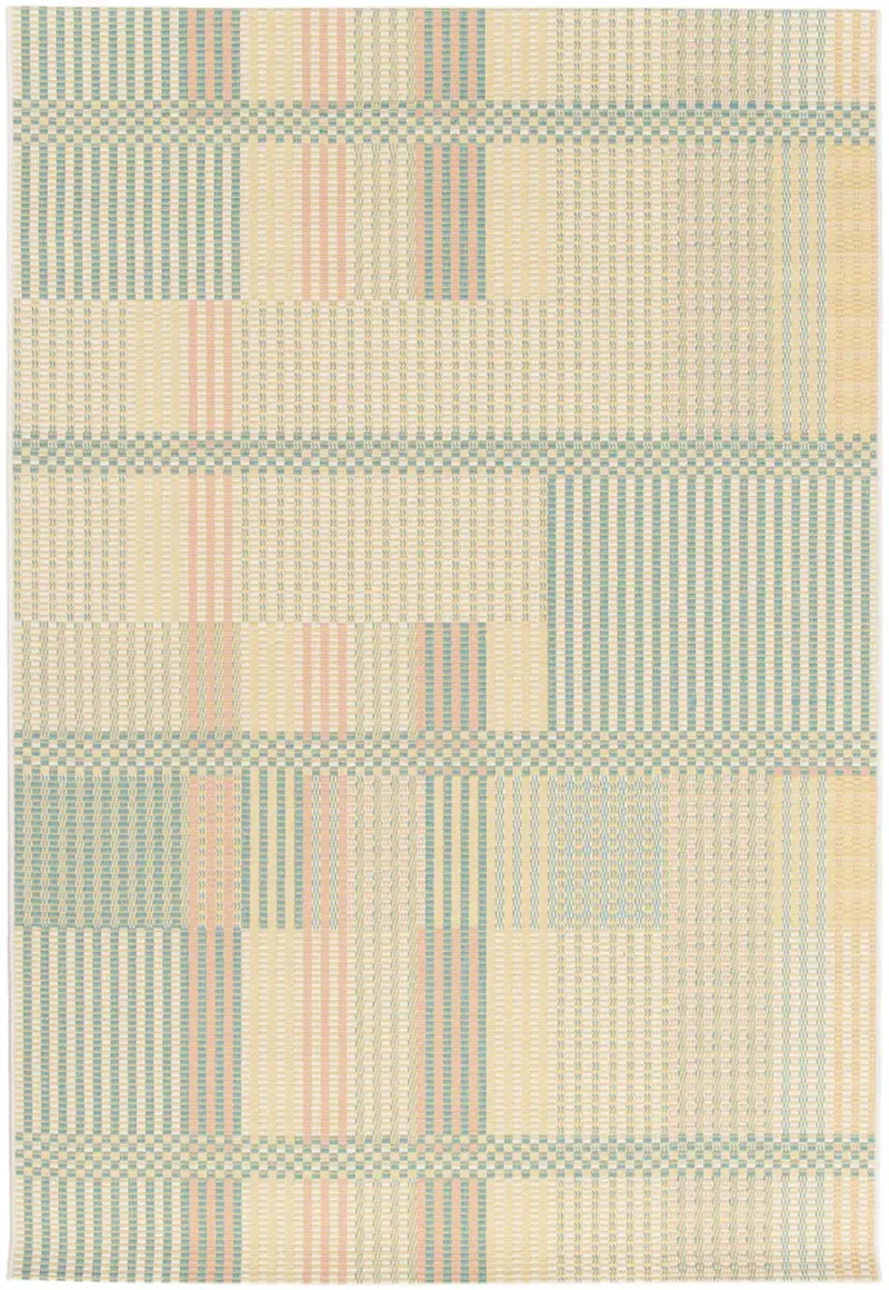Alfombra geométrica de exterior en tonos pastel Manila 17615 Multicolor