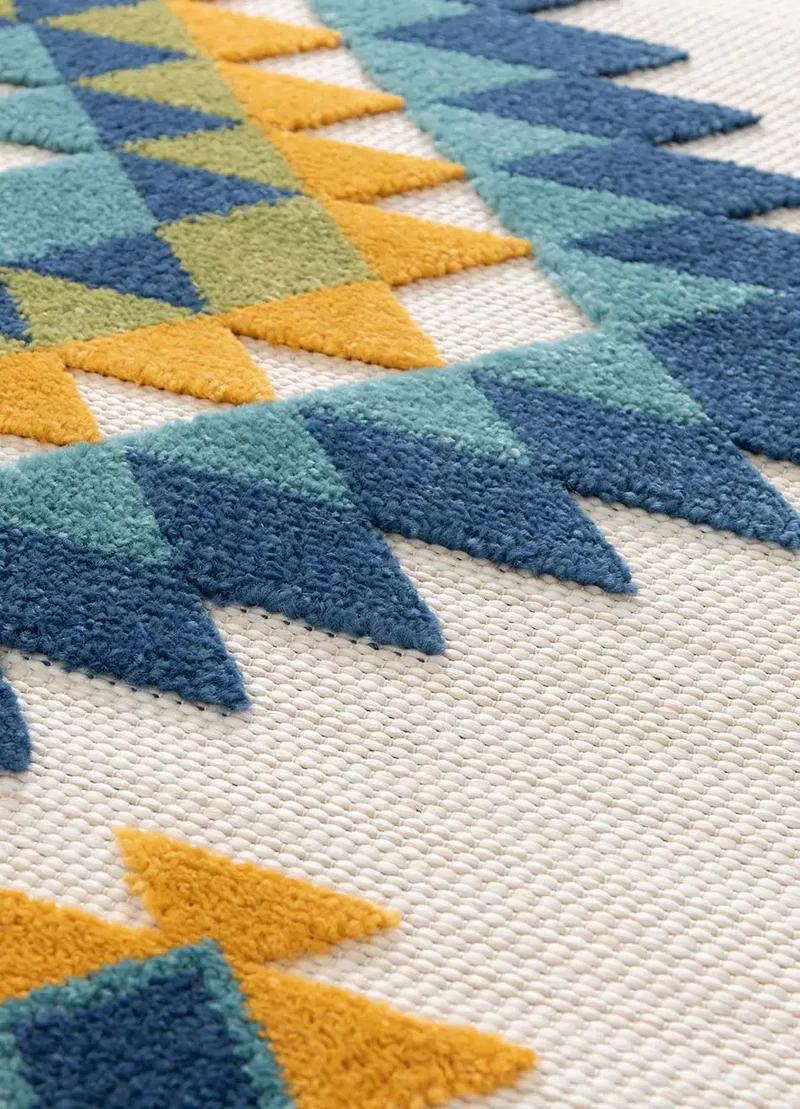 Alfombra étnica con relieve de exterior Mila 23532 Multicolor