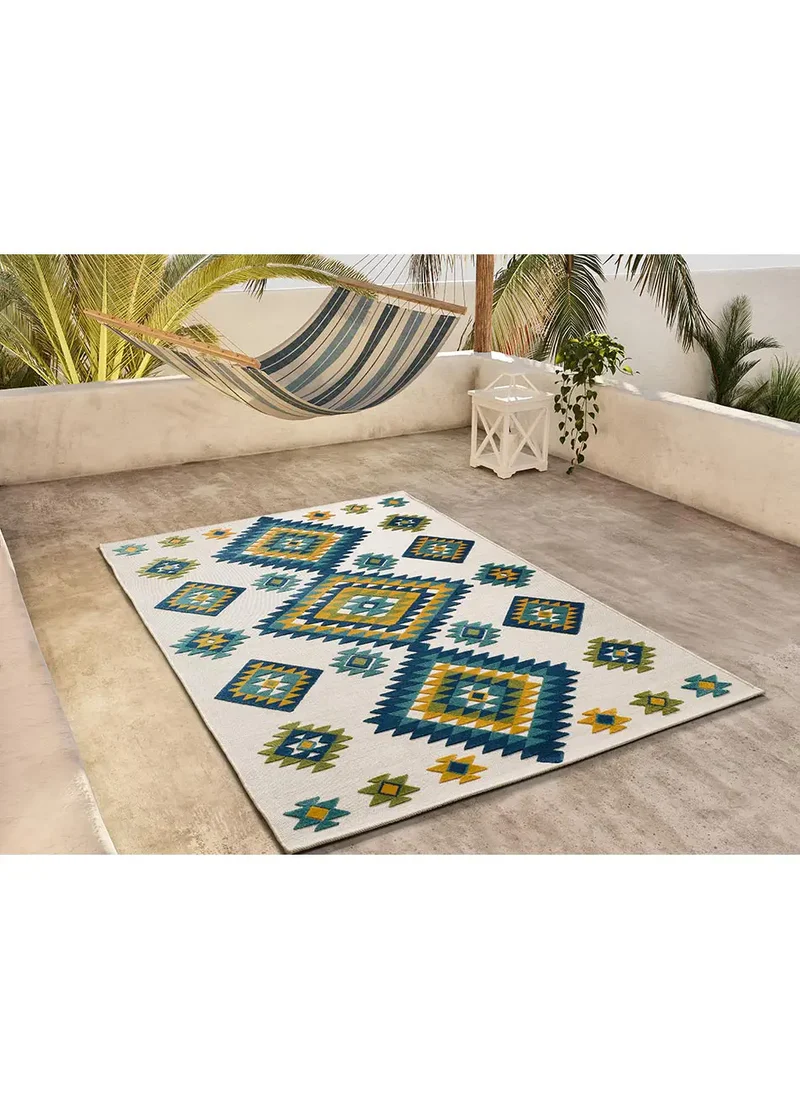 Alfombra étnica con relieve de exterior Mila 23532 Multicolor