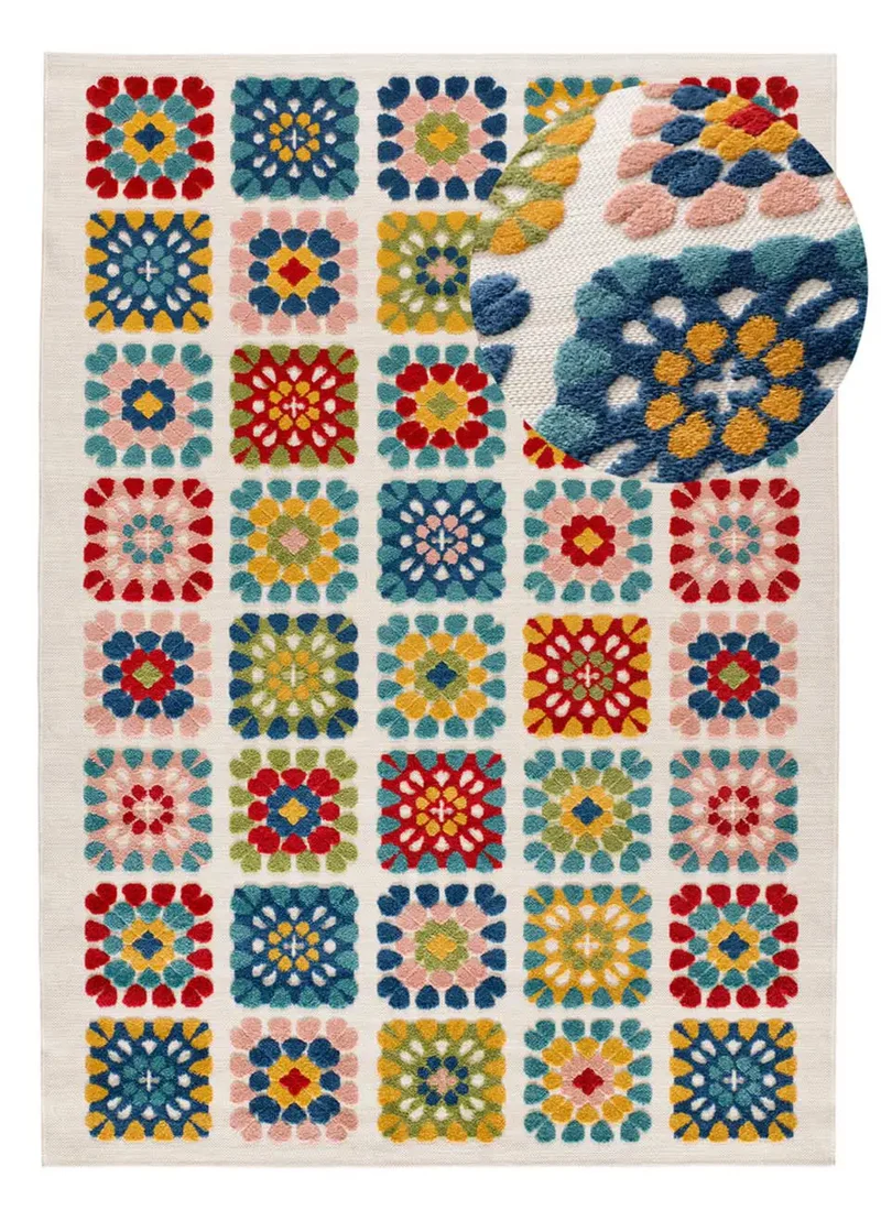 Alfombra con relieve de exterior Mila 23528 Multi