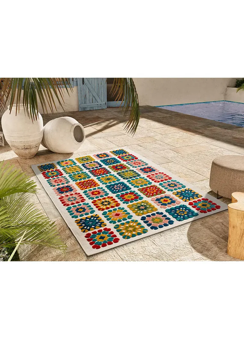 Alfombra con relieve de exterior Mila 23528 Multi