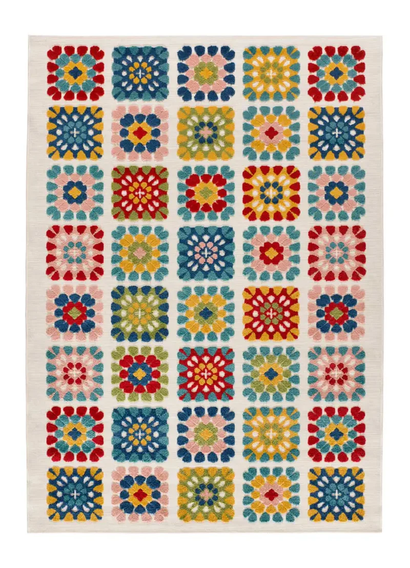 Alfombra con relieve de exterior Mila 23528 Multi