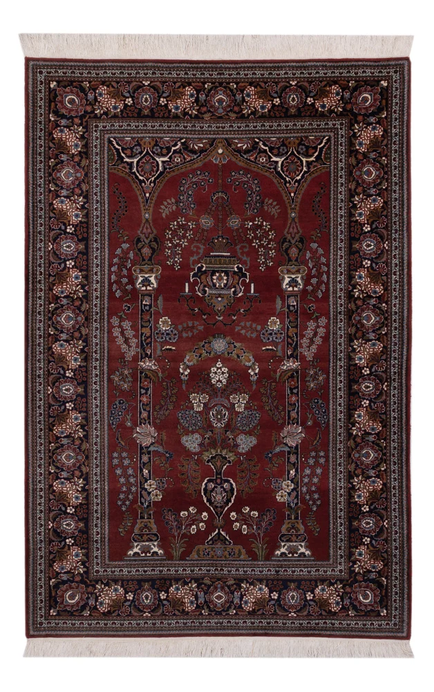 Keshan Teppich 141x222cm - Perserteppich - weinrot