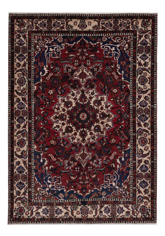 Najafabad Teppich 140x212cm - Perserteppich - dunkelrot