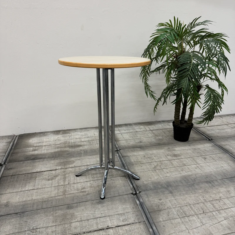 Stehtisch Rundtisch Rund Ahorn Chrom Metallgestell Büro Tisch Gebraucht