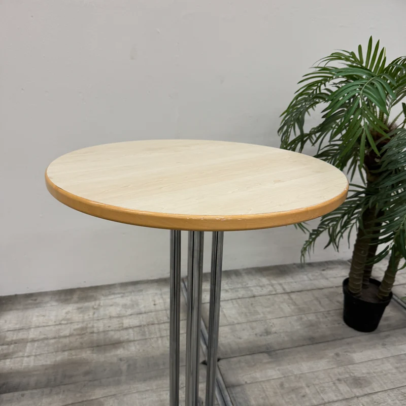 Stehtisch Rundtisch Rund Ahorn Chrom Metallgestell Büro Tisch Gebraucht