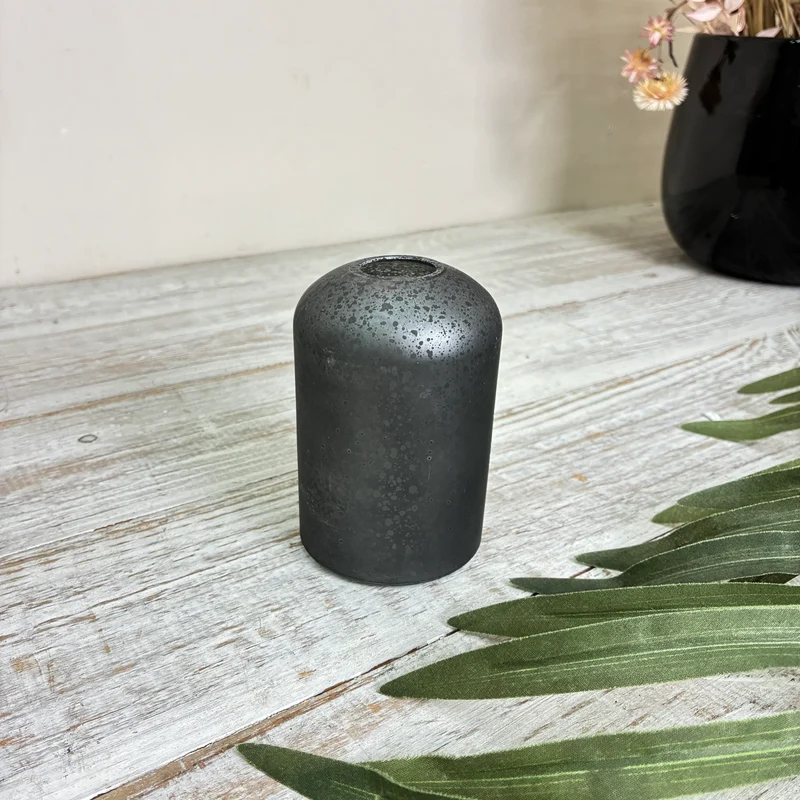 Flaschenvase Ted S Glas Blumenvase 10cm Anthrazit Vase Schwarz Deko