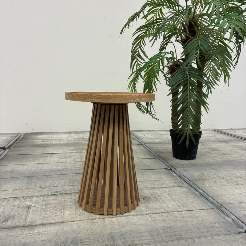 Home Accents Beistelltisch Holz Lamellen Skandi Natur Gebraucht