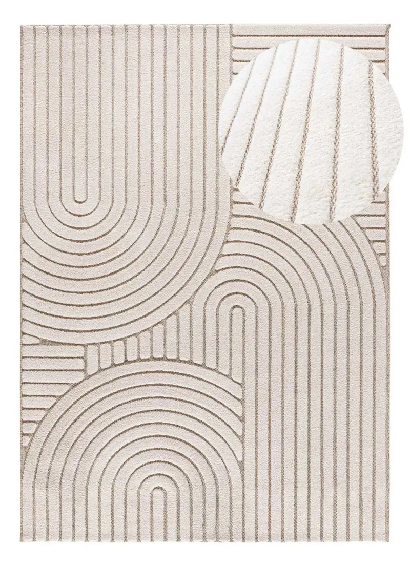 Alfombra diseño geométrico en relieve DIENA 40424 Blanco
