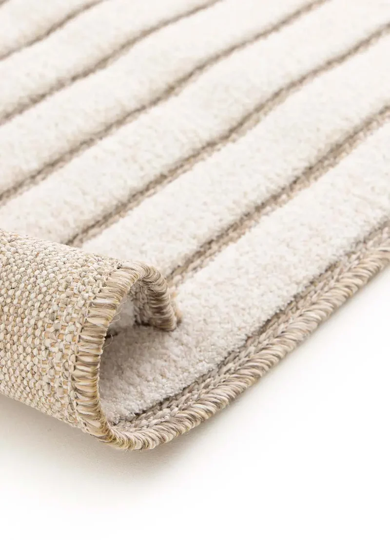 Alfombra diseño geométrico en relieve DIENA 40424 Blanco