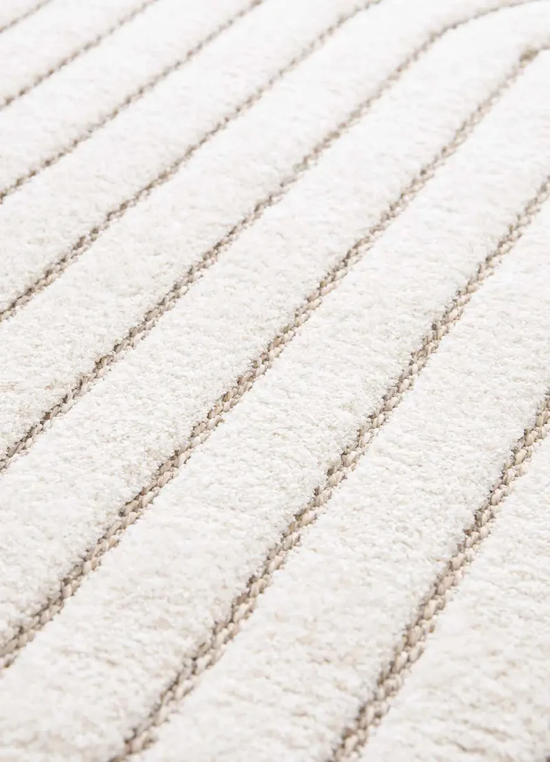Alfombra diseño geométrico en relieve DIENA 40424 Blanco