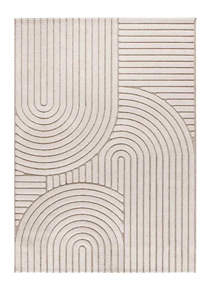 Alfombra diseño geométrico en relieve DIENA 40424 Blanco