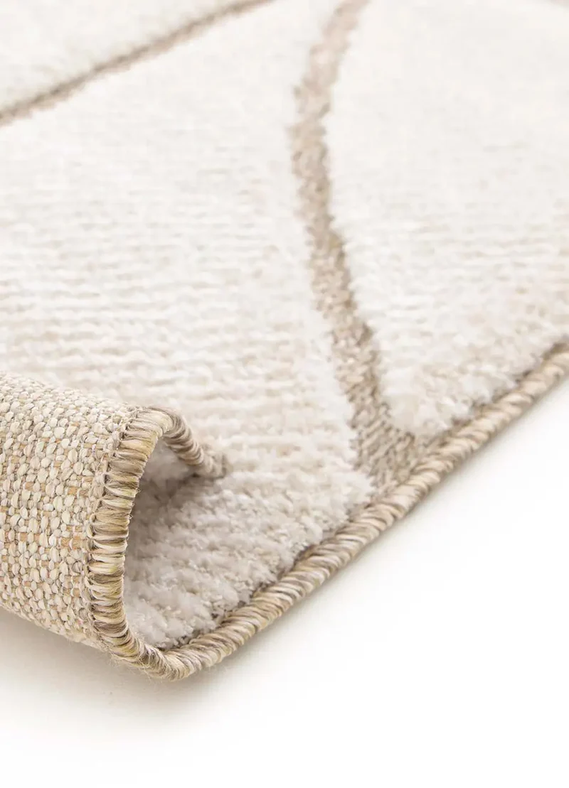 Alfombra diseño étnico en relieve DIENA 40406 Blanco