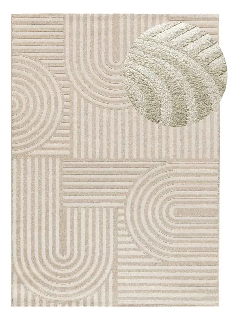 Alfombra de estilo escandinavo con relieve Zen 12709 Blanco