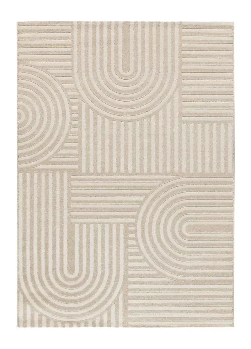 Alfombra de estilo escandinavo con relieve Zen 12709 Blanco