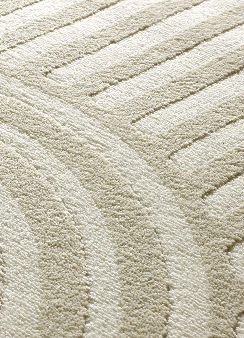 Alfombra de estilo escandinavo con relieve Zen 12709 Blanco