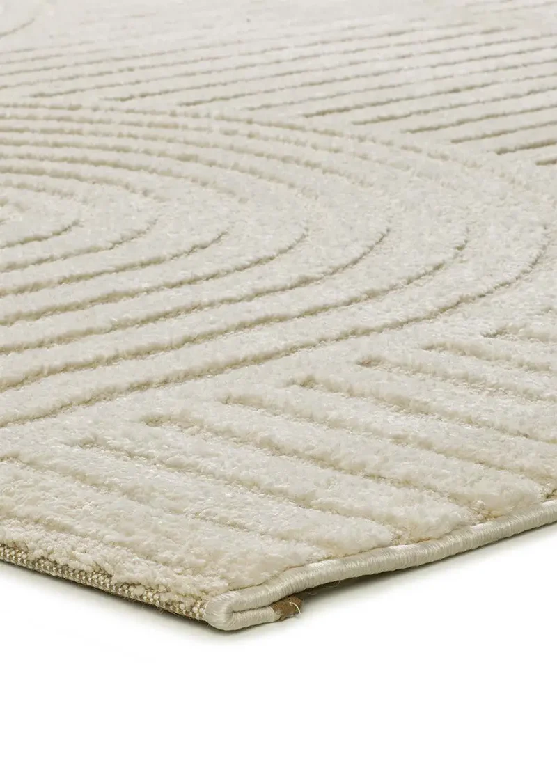 Alfombra con relieve y diseño geométrico Verona 2293 Crema