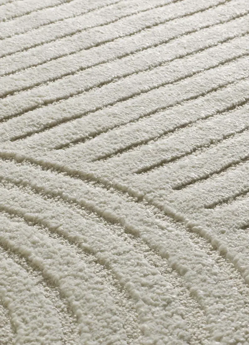 Alfombra con relieve y diseño geométrico Verona 2293 Crema