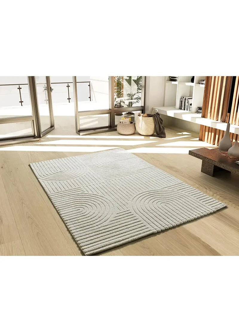 Alfombra con relieve y diseño geométrico Verona 2293 Crema