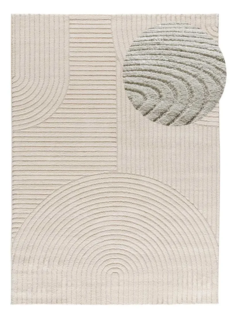 Alfombra con relieve y diseño geométrico Verona 2252 Crema