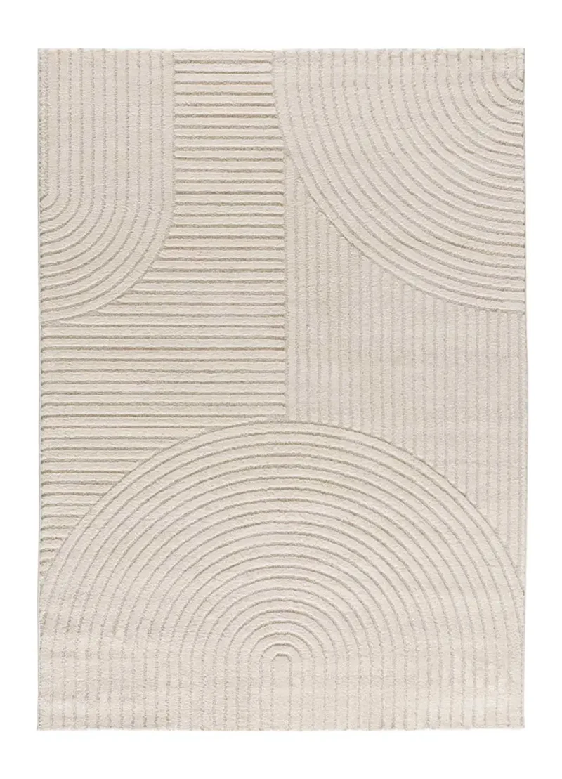 Alfombra con relieve y diseño geométrico Verona 2252 Crema