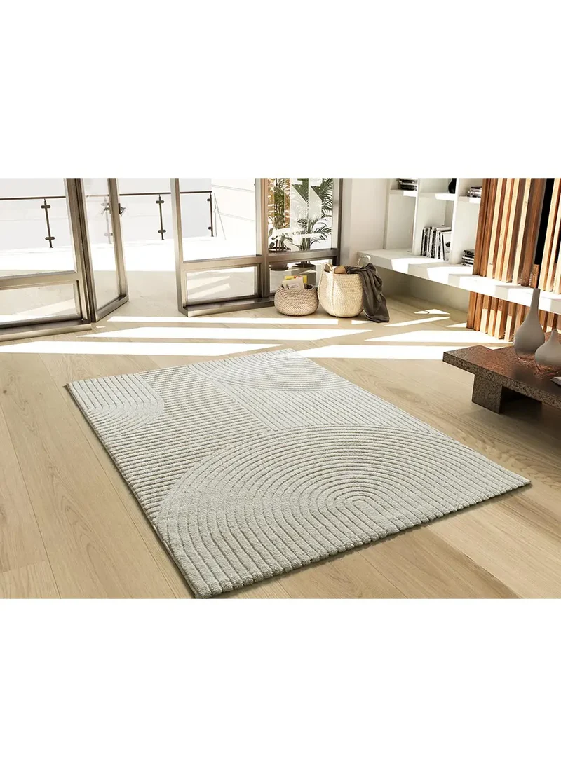 Alfombra con relieve y diseño geométrico Verona 2252 Crema