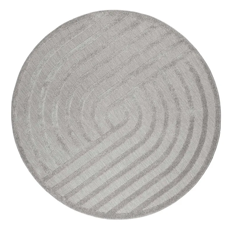 Esprit Teppich In- und Outdoor Rund Grau Silber "Spirit"
