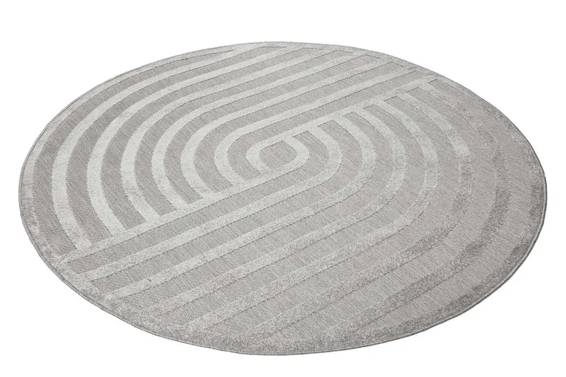 Esprit Teppich In- und Outdoor Rund Grau Silber "Spirit"