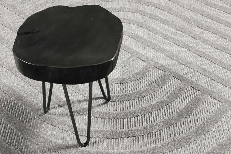 Esprit Teppich In- und Outdoor Rund Grau Silber "Spirit"
