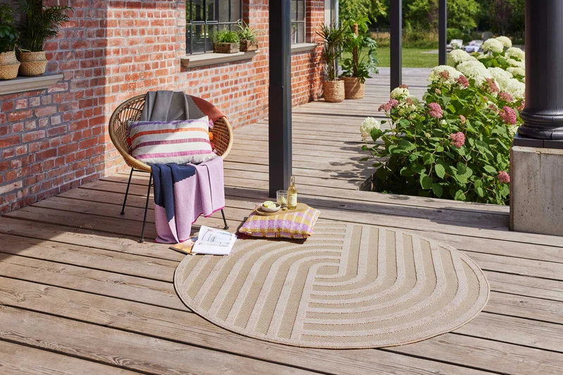 Esprit Teppich In- und Outdoor Rund Beige Sand "Spirit"