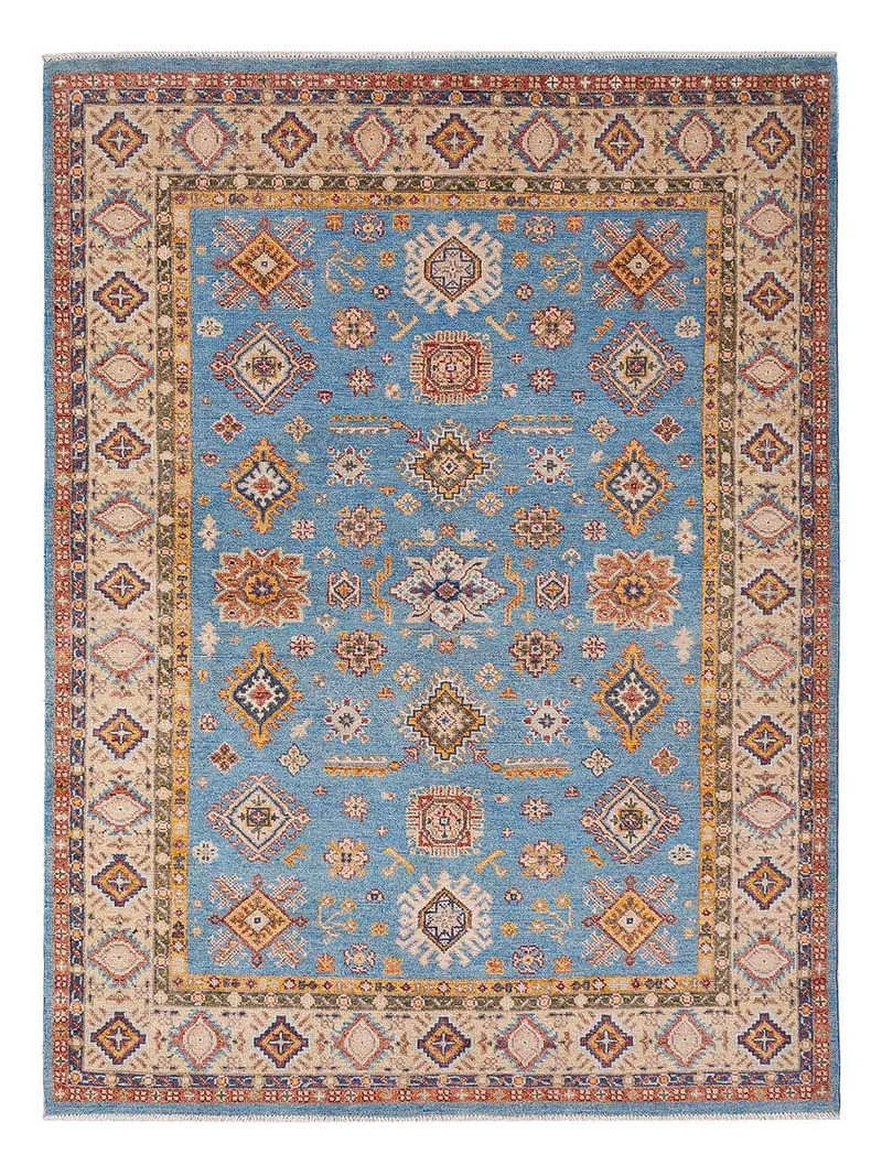 Kazak Teppich 172x243cm - Orientteppich - hellblau