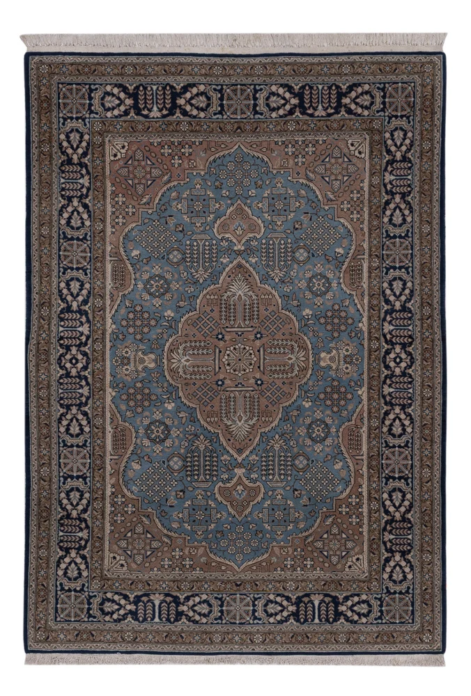 Ghom Teppich 140x209cm - Perserteppich - blau