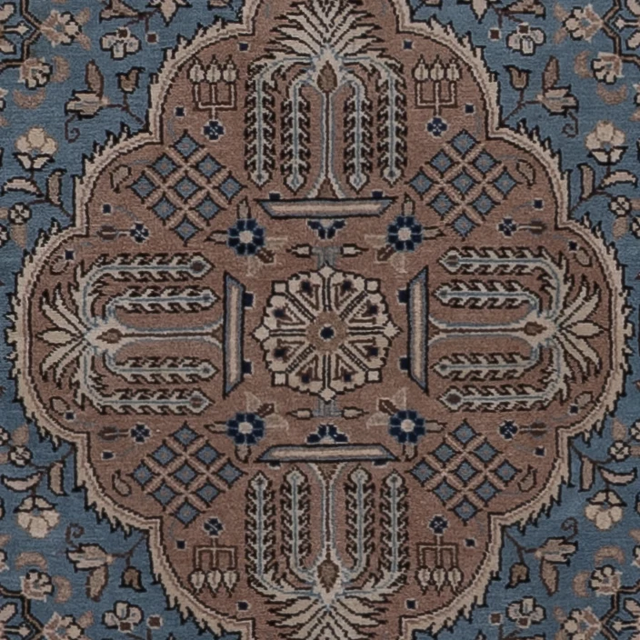 Ghom Teppich 140x209cm - Perserteppich - blau