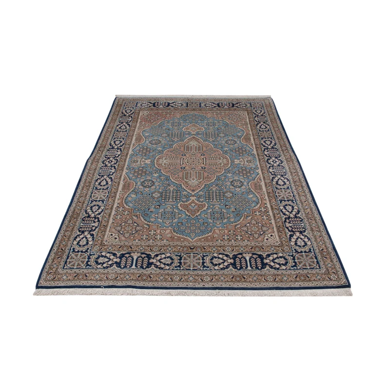 Ghom Teppich 140x209cm - Perserteppich - blau