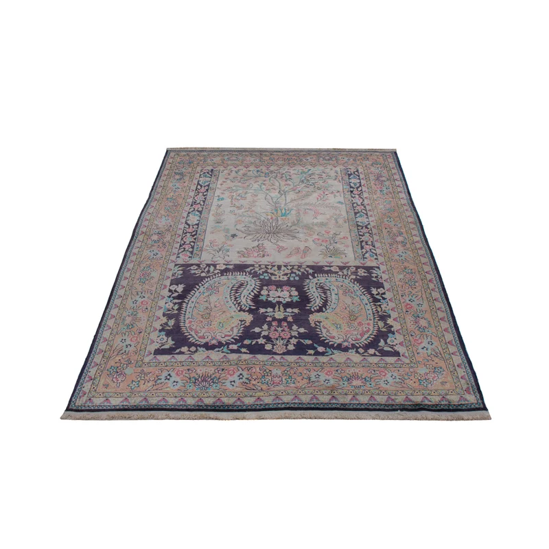 Kaschmir Seide Teppich 123x178cm - Orientteppich - beige