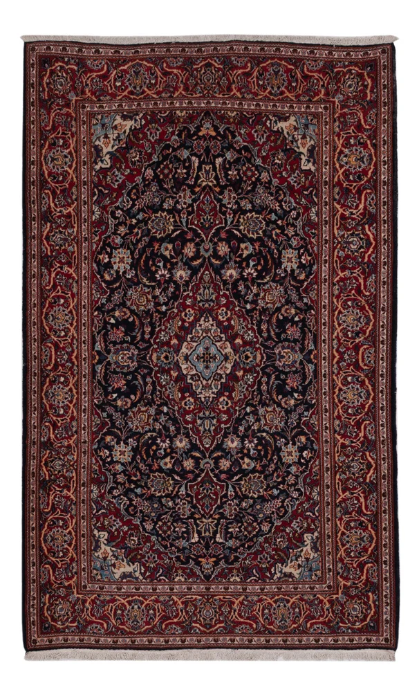 Keshan Teppich 137x220cm - Perserteppich - dunkelblau