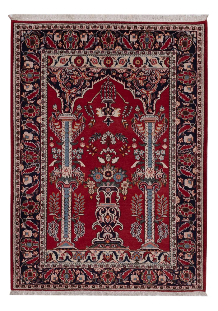 Keshan Teppich 131x194cm - Perserteppich - rot