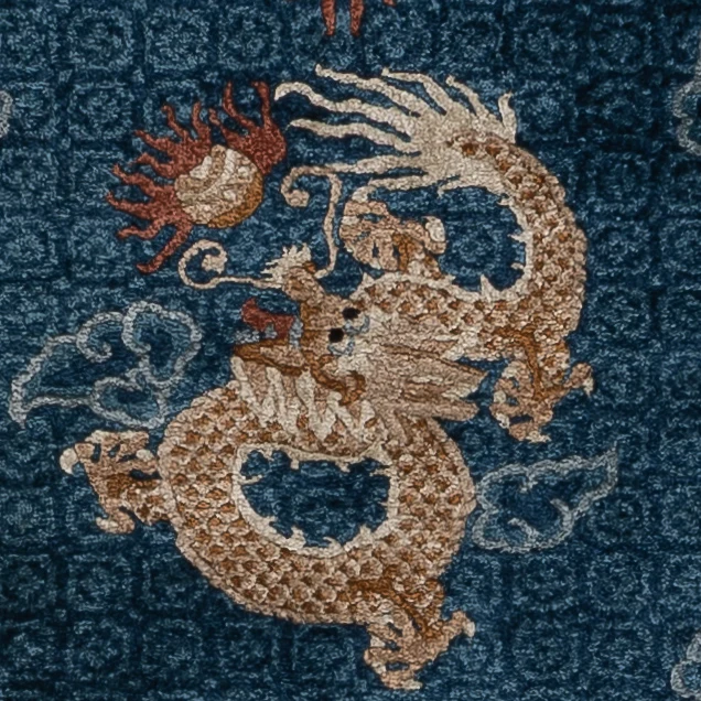 China Seide Teppich 123x187cm - Orientteppich - blau