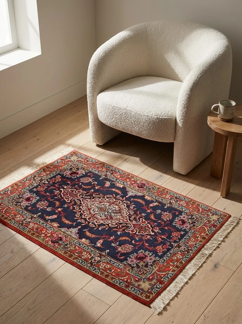 Isfahan · Handgeknüpft – Blau, 113x77 cm