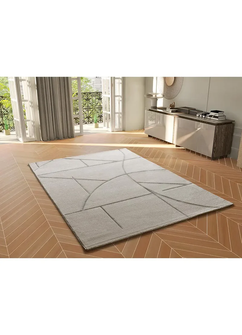 Alfombra geométrica a trazos Lena 40315 Crema