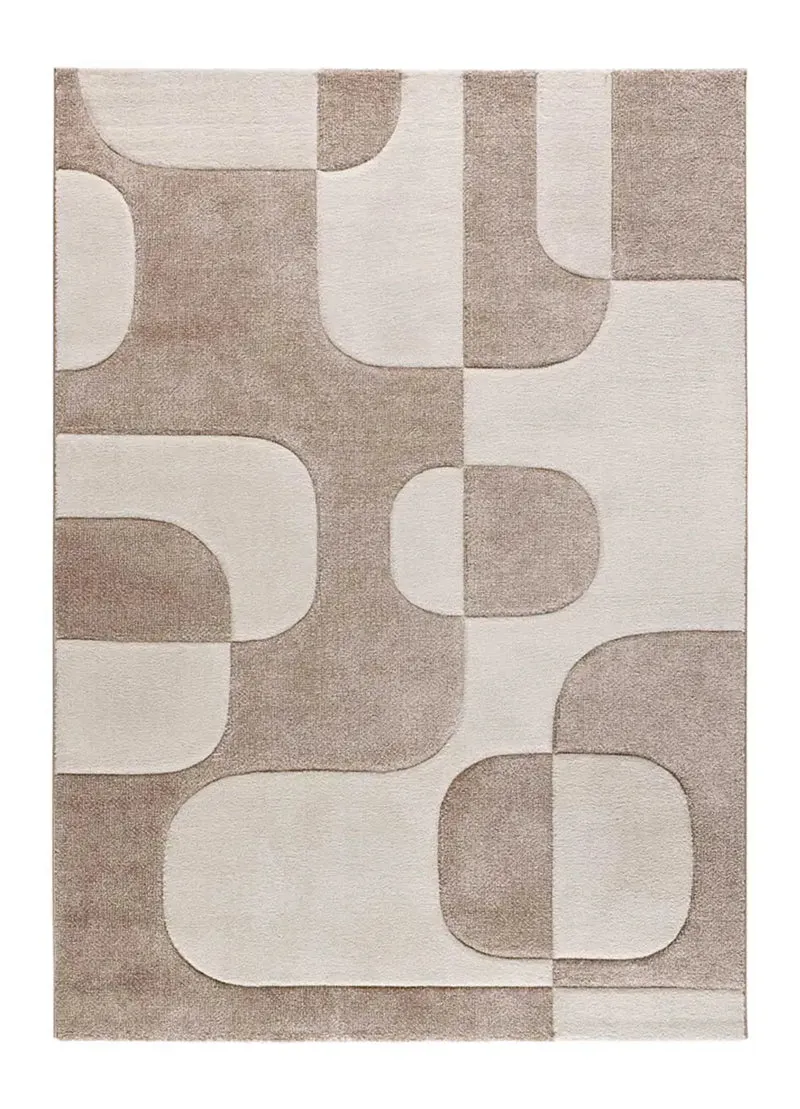 Alfombra geométrica Lena 40314 Crema